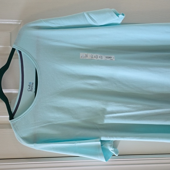CROFT AND BARROW WOMEN'S PLUS SIZE SHORT SLEEVE AQUAMARINE PULLOVER TOP SIZE 3X - Picture 2 of 11